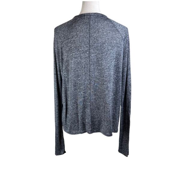 Rag & Bone Jean Camden Marled Black Thin Soft Knit Long Sleeve Relaxed Tee - Picture 5 of 14